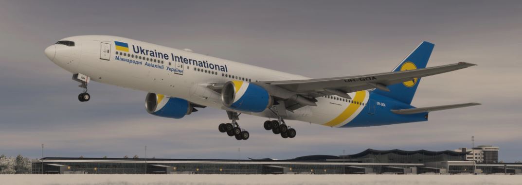 Ukraine International<br>PMDG Boeing 777-200ER UR-GOA (pax)
